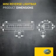 HELLA Black Magic Edgeless Pro Mini 7 Zoll R&uuml;ckfahrscheinwerfer | 500 Lumen