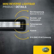 HELLA Black Magic Edgeless Pro Mini 7 Zoll R&uuml;ckfahrscheinwerfer | 500 Lumen