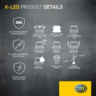 HELLA K-LED QUADRA Rundumleuchte Orange