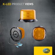 HELLA K-LED QUADRA Rundumleuchte Orange