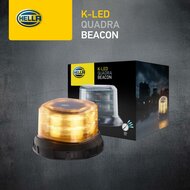 HELLA K-LED QUADRA Rundumleuchte Orange | Smoke