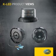 HELLA K-LED QUADRA Rundumleuchte Orange | Smoke