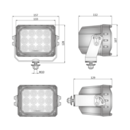 WESEM CRP3-FF 60&deg; LED Arbeitsscheinwerfer 133x107x112 | 10.000 Lumen