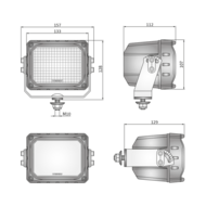 WESEM CRP3 60&deg; LED Arbeitsscheinwerfer 0,5 m Kabel | 10.000 Lumen