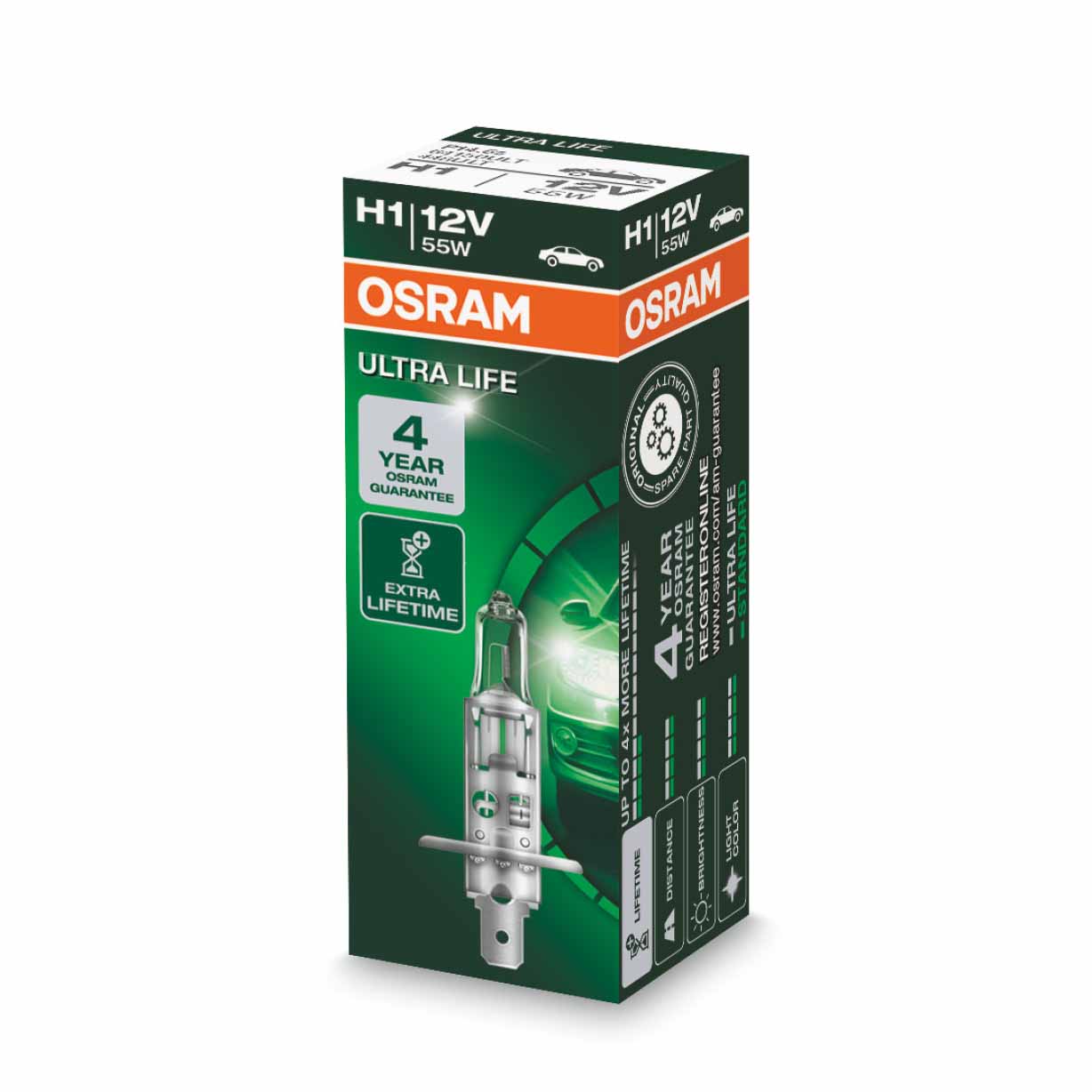 Osram H1 Halogen Birne 12V 55W P14.5s Ultra Life - Werkenbijlicht