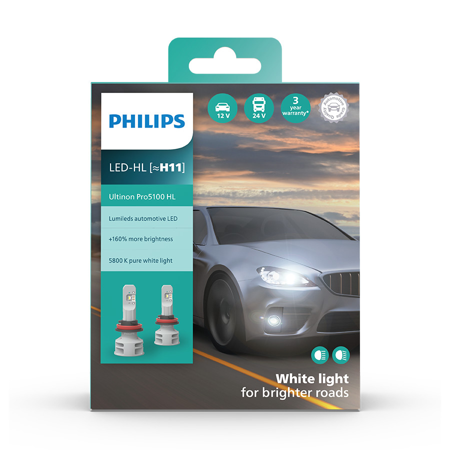 Philips H11 LED Hauptscheinwerfer 12/24V Set Ultinon Pro5100 -  Werkenbijlicht