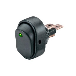 Einbau Schalter Oval 24V 15A Grün