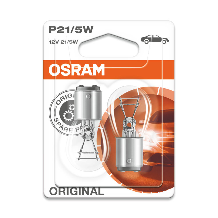 Osram P21/5W 12V Glühbirne BAY15d Original Line 2 Stück