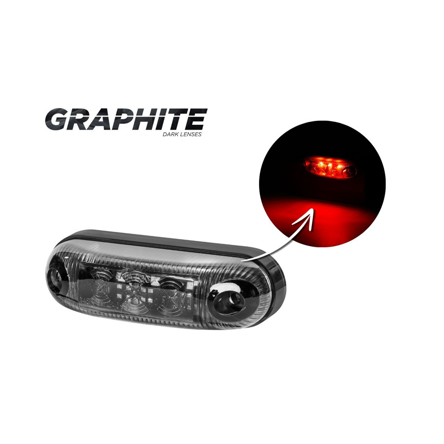 Horpol LED Positionsleuchte Rot Oval LD-410 Dark-Look