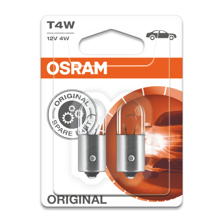 Osram T4W 12V Glühbirne BA9s Original Line 2 Stück