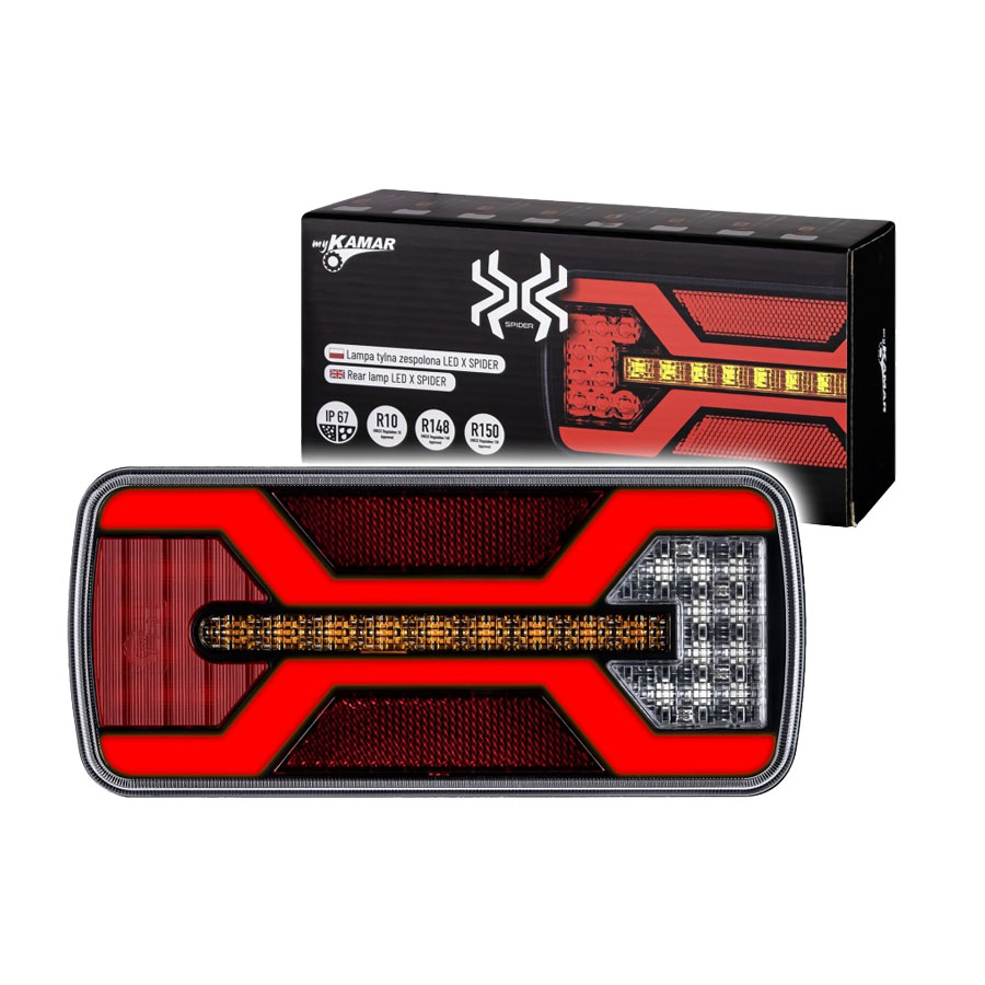 X-Spider LED-R&uuml;cklicht + Nebelscheinwerfer | Kennzeichenbeleuchtung | Links
