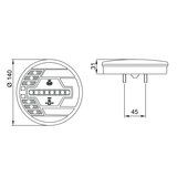 Dasteri LED Rückleuchte Links Ø140mm + Dynamischerer Blinker_