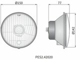 Wesem Hauptscheinwerfer H4 Ø150x77 Metallgehäuse_