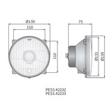 Wesem Hauptscheinwerfer H4 Ø139x75 4-Punkt-Befestigung_