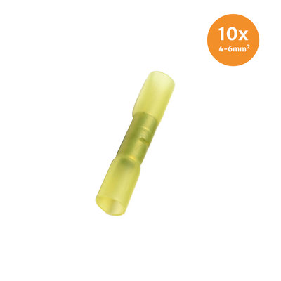 Wärmeschrumpfende Stoßverbinder Wasserdicht Gelb (4-6mm) 10 Stück