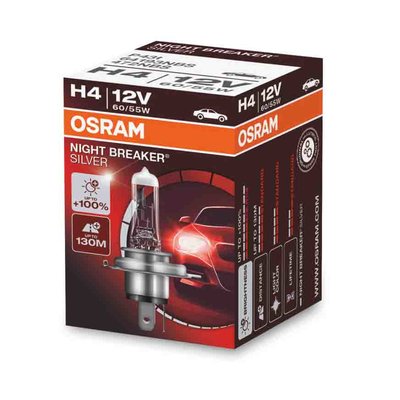 Osram H4 Halogenlampe 12V 60/55W P43t Night Breaker Silver