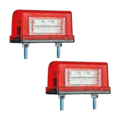 Fristom LED Kennzeichenbeleuchtung Rot Klein 12-24V