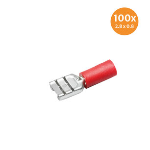 Flachsteckhülse Rot (2,8x0,8mm) 100 Stück