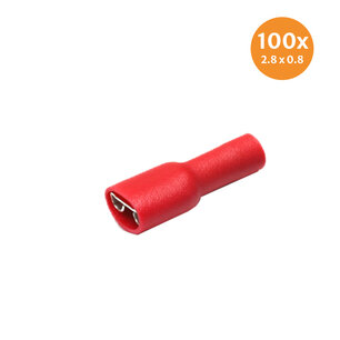 Flachsteckhülse Isoliert Rot (2,8x0,8mm) 100 Stück
