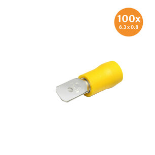 Flachsteck Isoliert Gelb (6,3x0,8mm) 100 Stück