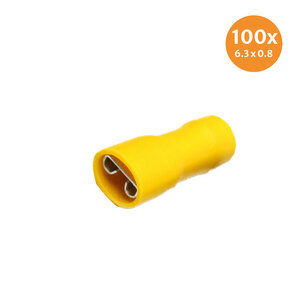 Flachsteckhülse Isoliert Gelb (6,4x0,8mm) 100 Stück