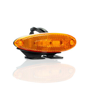 Fristom LED Positionsleuchte Orange + Reflektor & Montage Halterung FT-076 Z + K LED