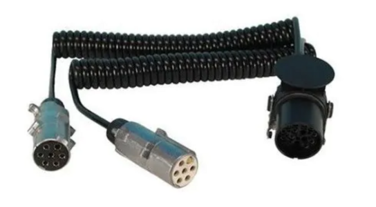 24 Volt Spiralkabeladapter von 1x15-polig auf 2x7-polig N+S