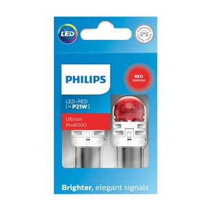 Philips P21W LED Retrofit Rot BA15s 12V 2 Stück